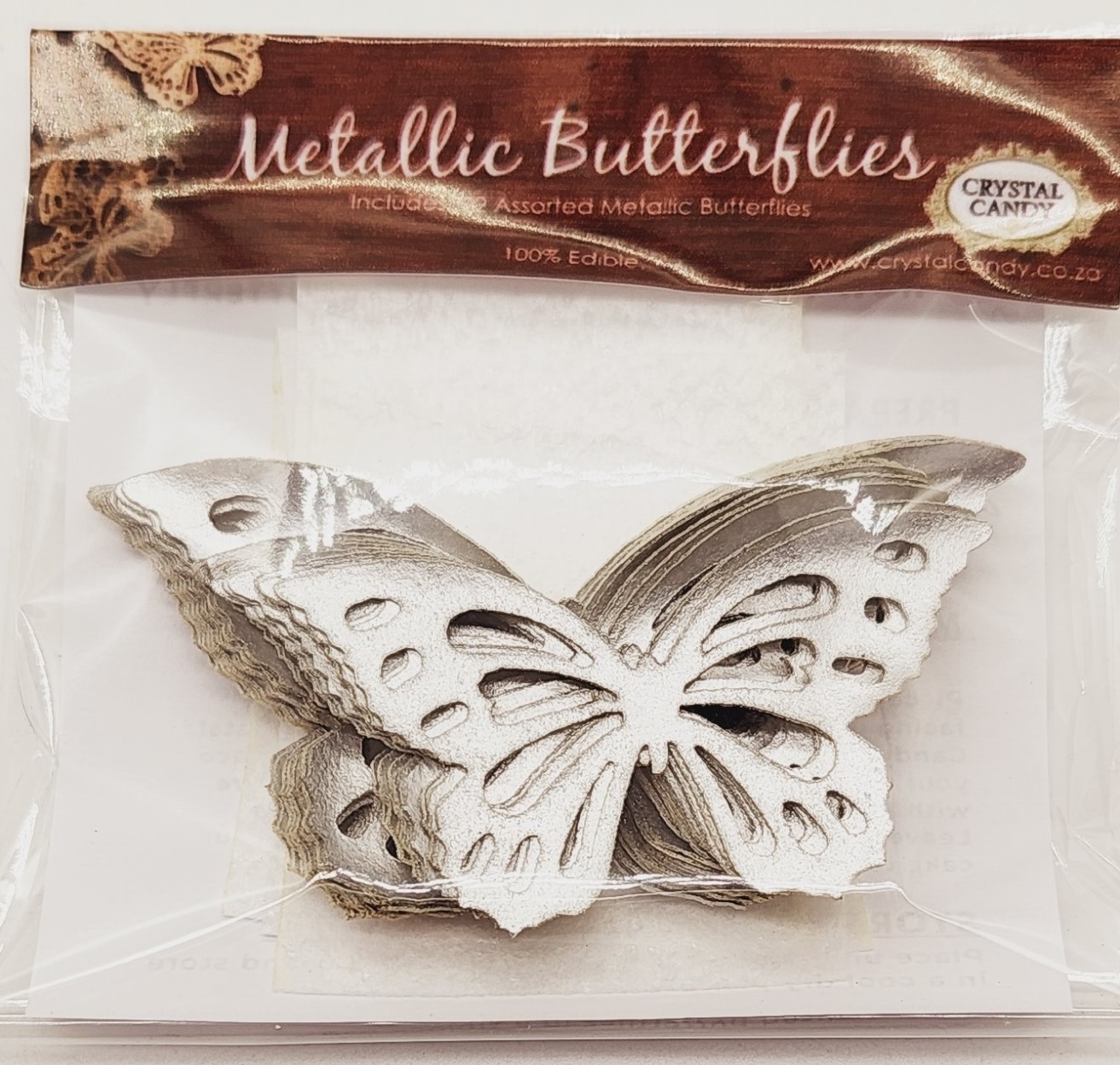 Crystal Candy Metallic Gold Edible Butterflies - Pack of 22 | Bakedeco